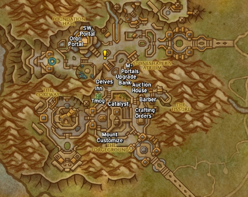 Dornogal Map Labels WeakAura - Note Important Services in The War 