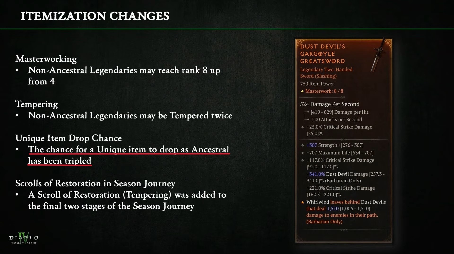 Ancestral Unique Drop Chance Tripled in Diablo 4: Vessel of Hatred 