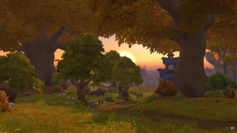 Жилые кварталы игроков в World of Warcraft: Midnight 52 Пасторальный вид на закате