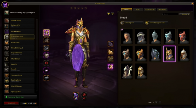 Интерфейс Transmog