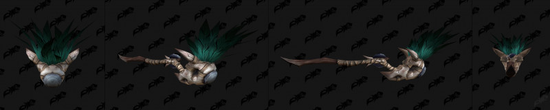 Amani 2H Staff Green and Brown Transmog