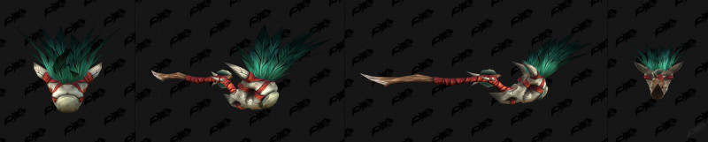 Amani 2H Staff Green and Red Transmog