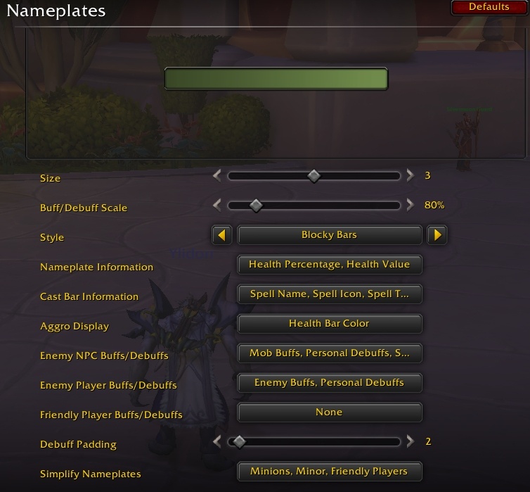 Настройки индикаторов здоровья в Midnight