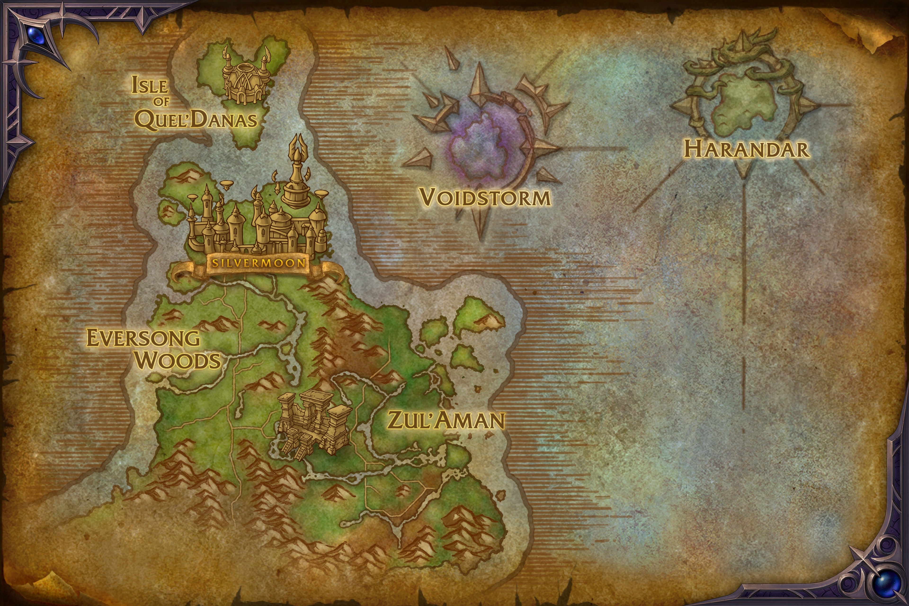 Обновленная карта мира Кель'Таласа в Midnight