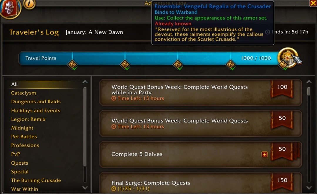 650 Free Traveler's Log Points Added with Scheduled Maintenance ...