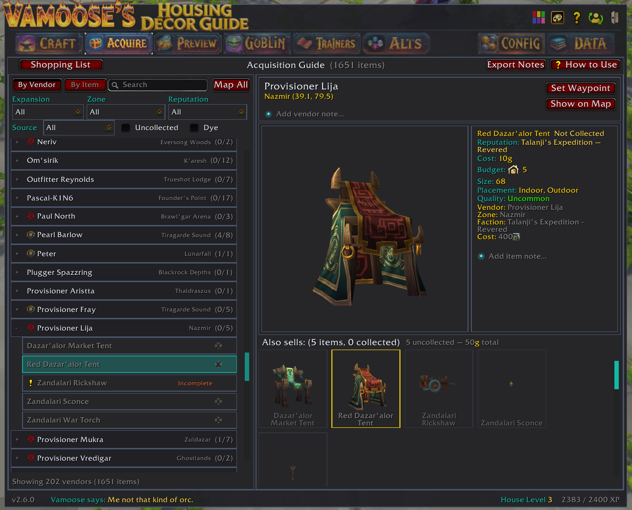 Vamoose's Housing Decor Guide vendors