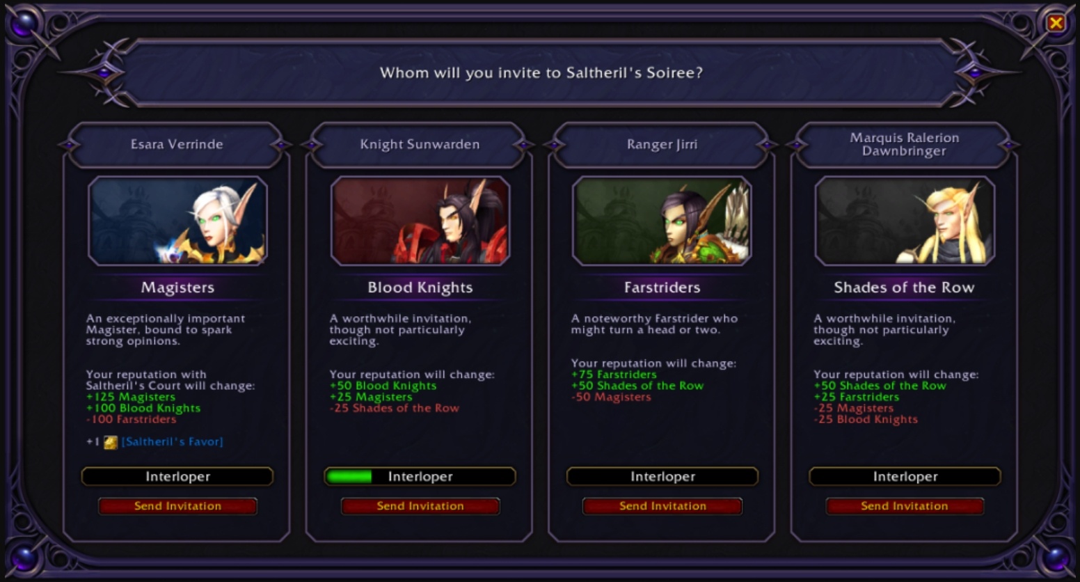 Выбор фракции на Приеме у Салтерила