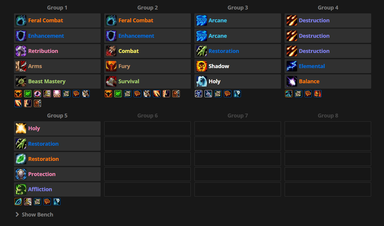 Сбалансированный состав рейда