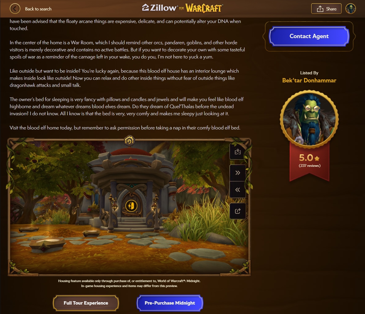 Zillow для Warcraft