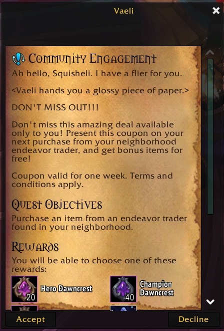 Текст и цели еженедельного задания «Содействие сообществу»