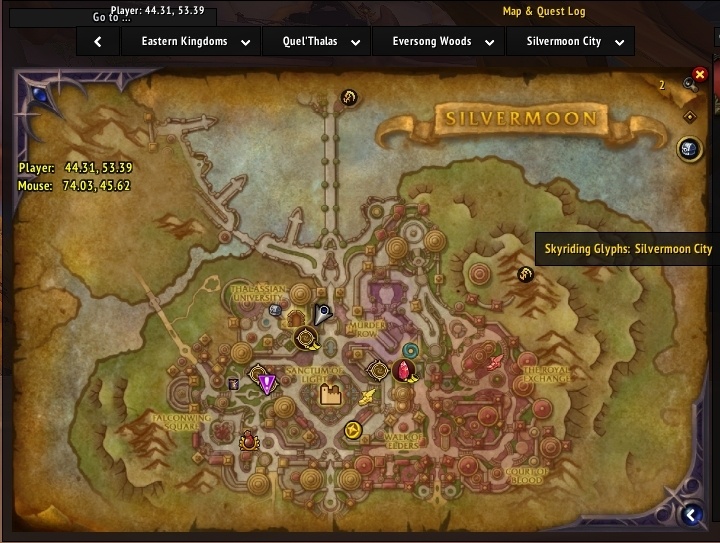 Пример небесного символа в Луносвете в HandyNotes