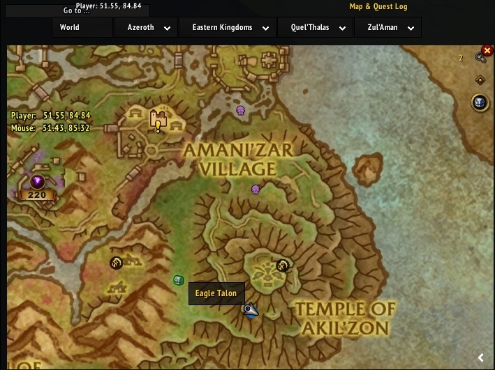 Akil'zon's Chosen Map Location