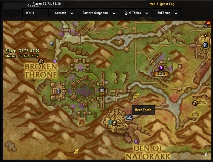 Nalorakk's Chosen Map Location