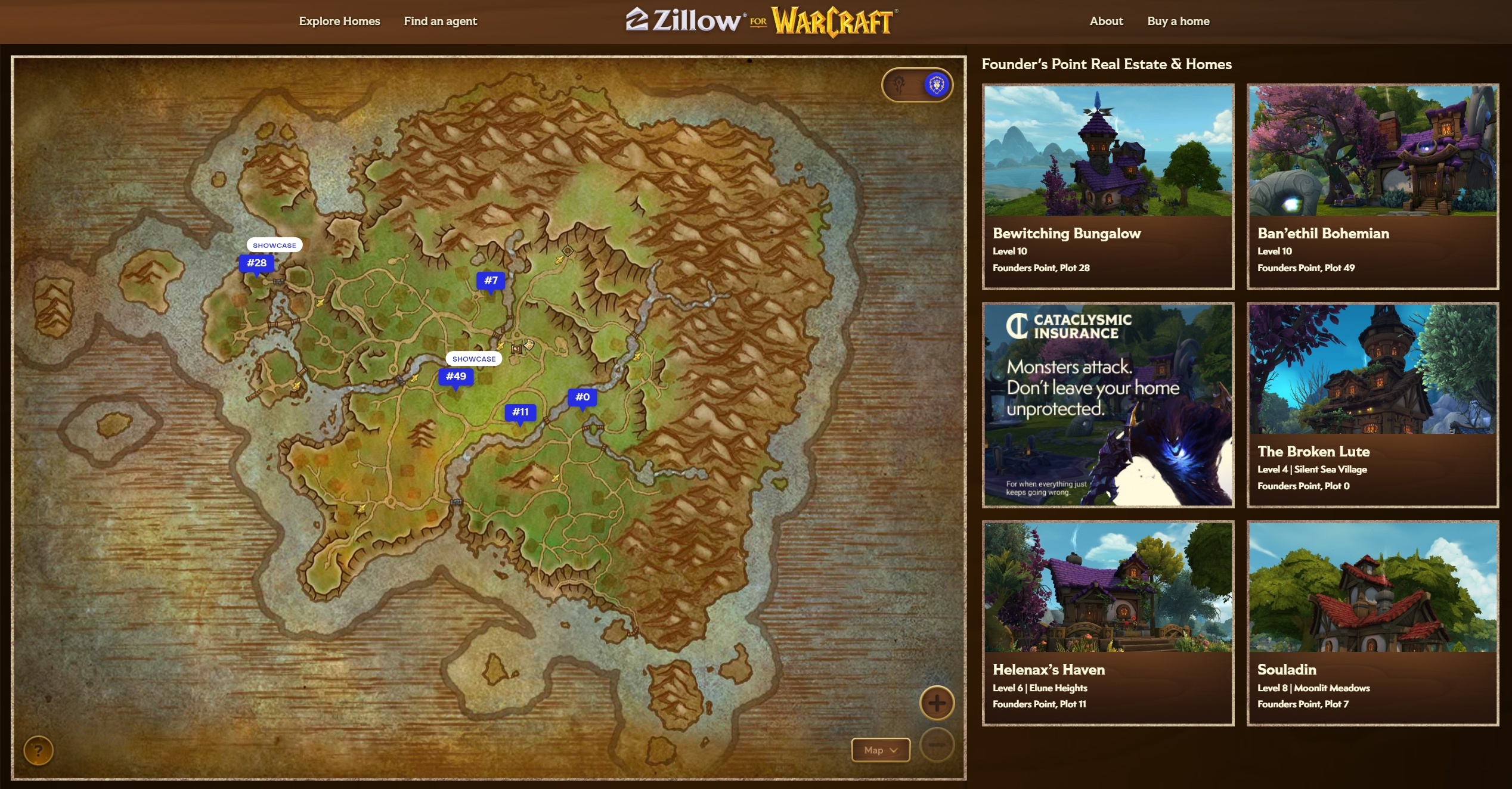 Список домов в акции Zillow