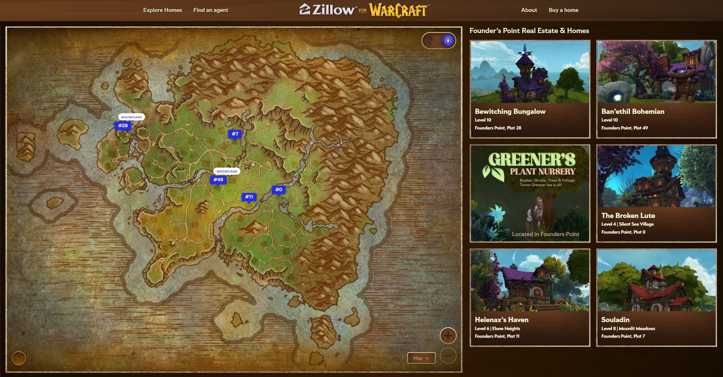 Список домов в акции Zillow