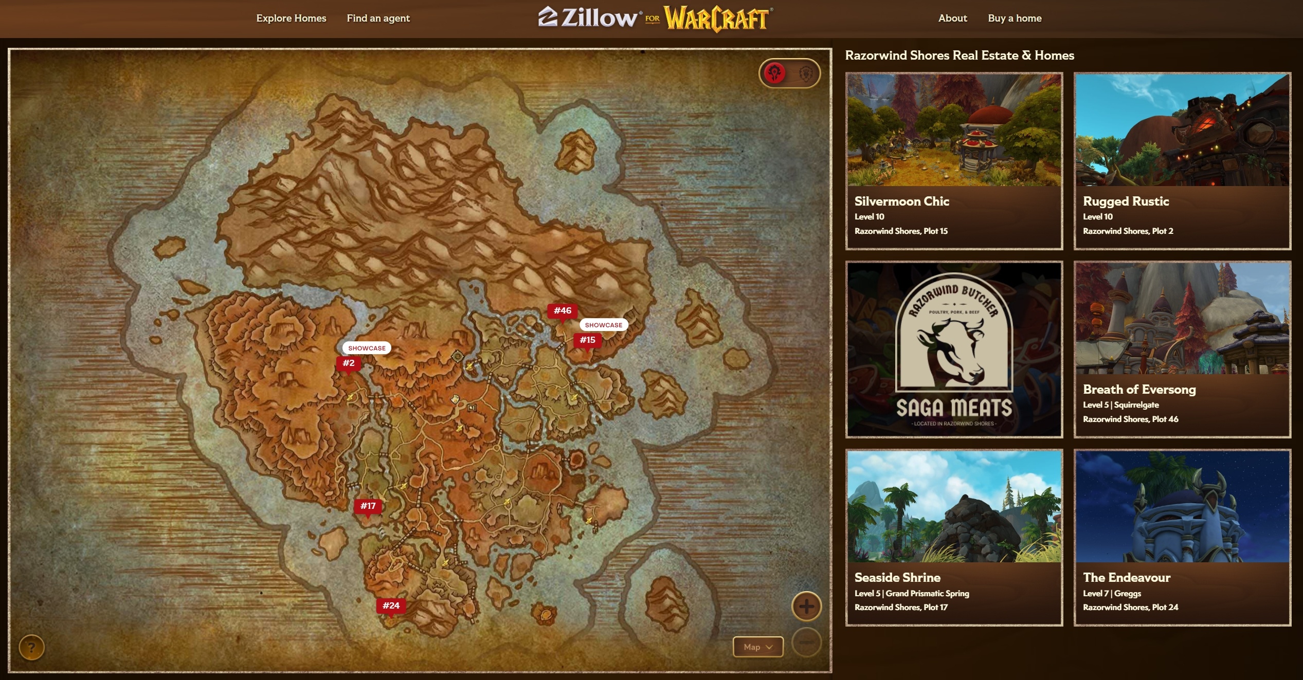 Список домов в акции Zillow