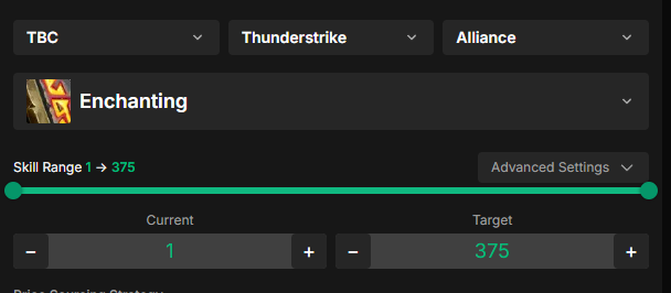 WoWCraft Profession Leveling Tool