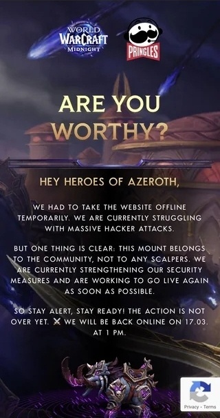 Экран нового сайта Pringles