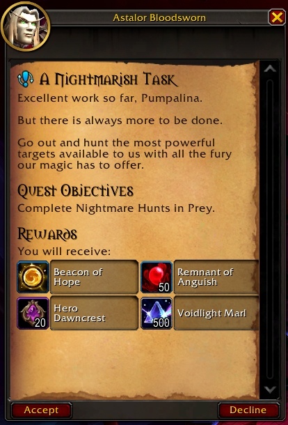 A Nightmarish Task Quest