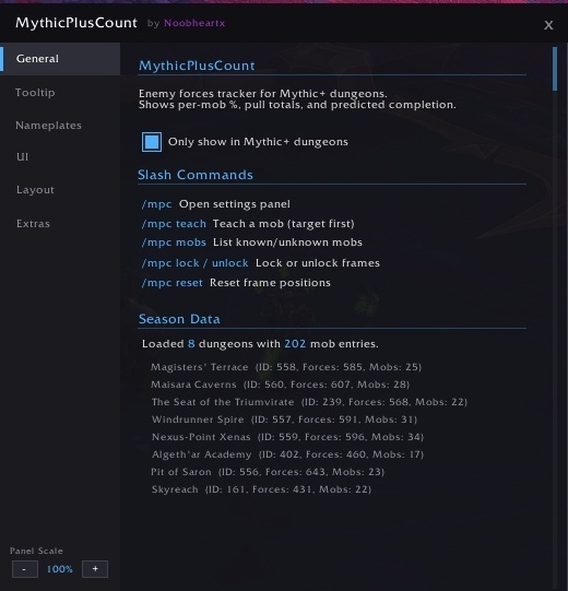 Меню настроек аддона Goodies