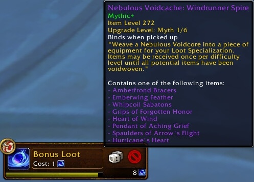 Бонусный бросок в подземелье M+10 дает предмет 272-го уровня из таблицы добычи этого конкретного подземелья, что эквивалентно тому, что вы в любом случае получили бы из хранилища.