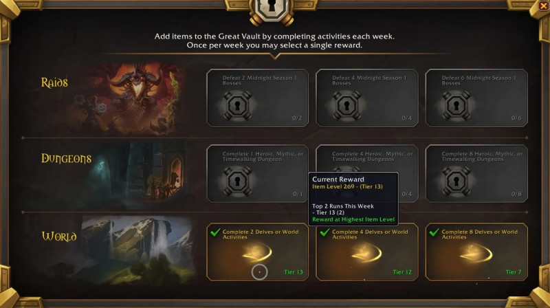 Ritual Site Rewards from the Great Vault