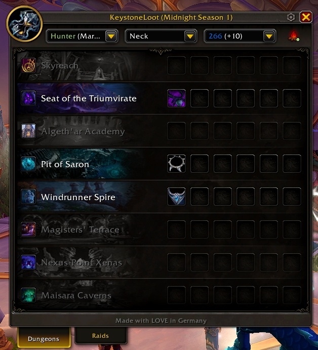 KeystoneLoot Menu