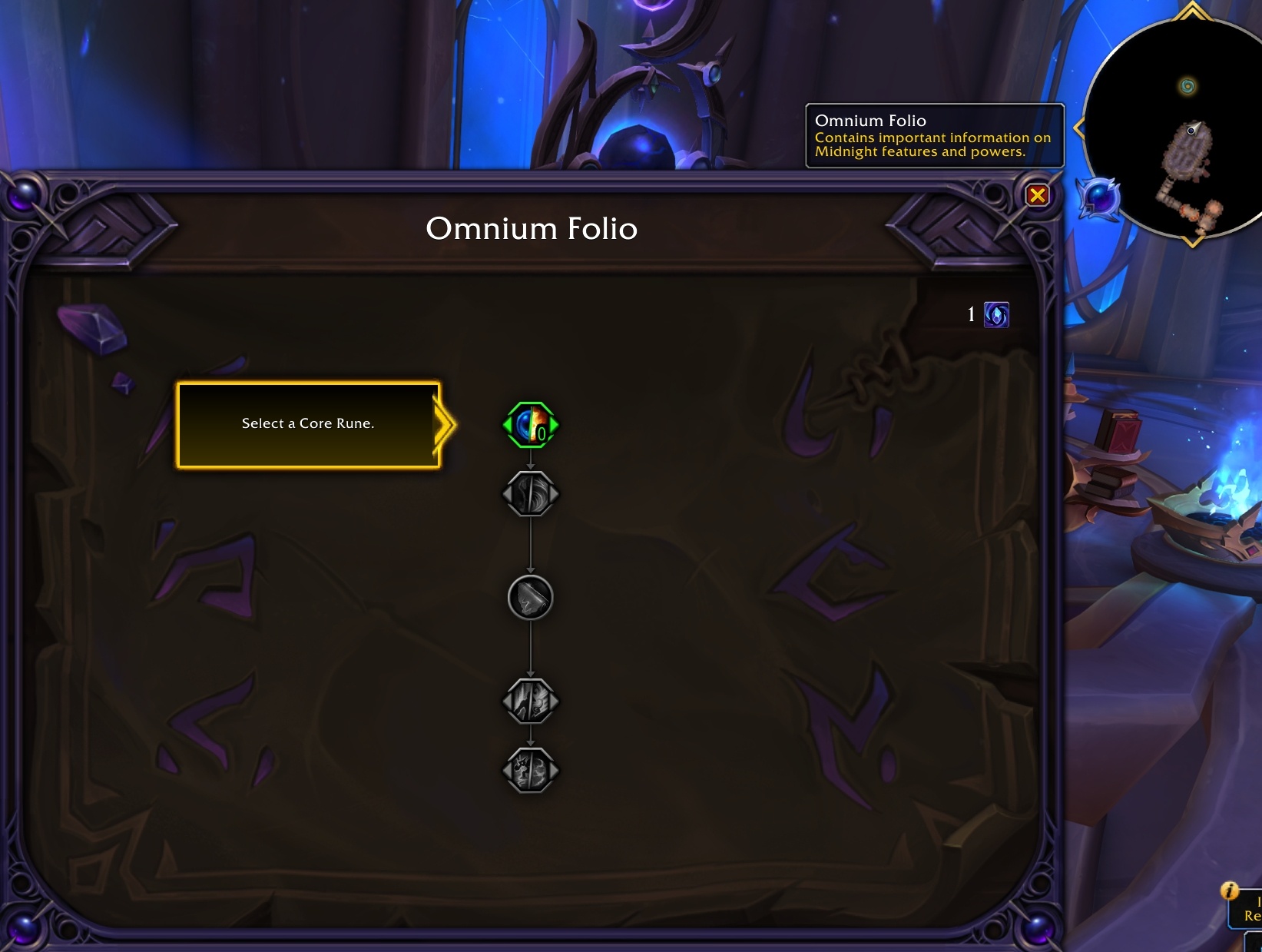Omnium Folio minimap button