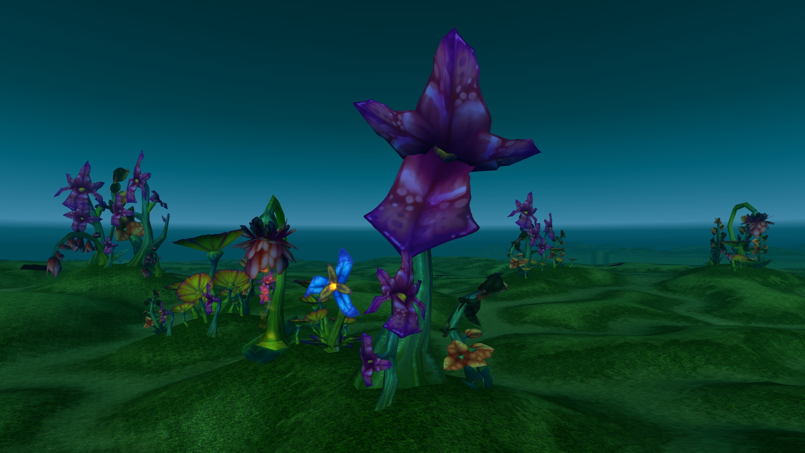 Flowers at nighttime