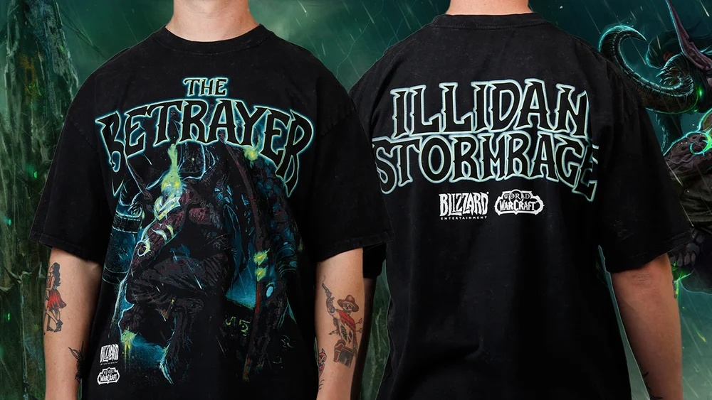 Черная футболка «Illidan the Betrayer»