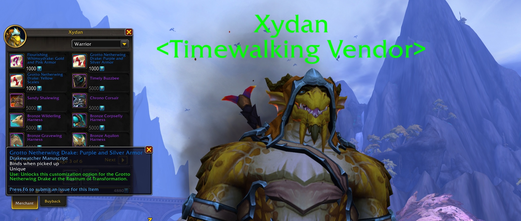 Dragonflight Timewalking Vendor