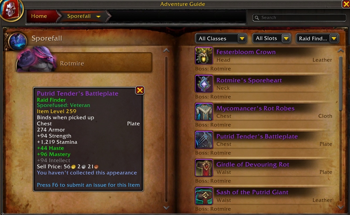 Sporefall raid loot