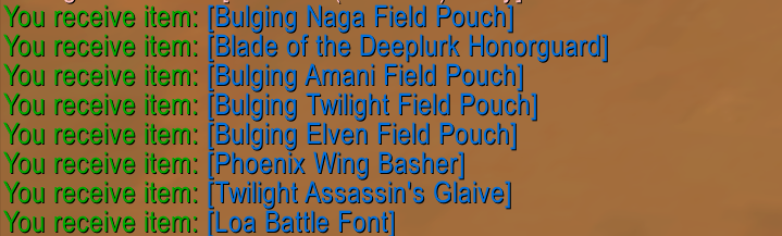 Bulging Field Pouch rewards
