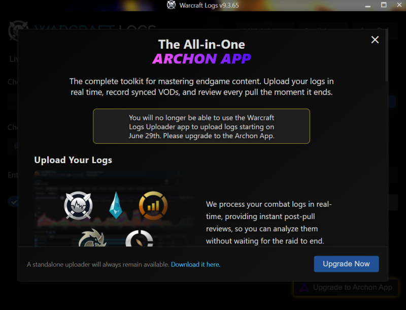 Archon app transition