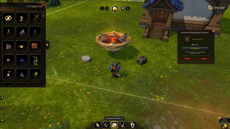 Pet Bed customization menu