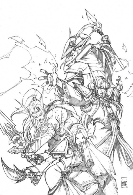 A young Lor'themar and Liadrin in the bottom left.