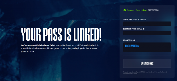 BlizzCon linking success screen
