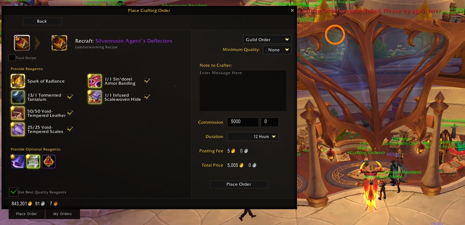 Crafting Order Bug