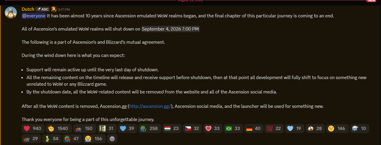 Ascension Shutdown
