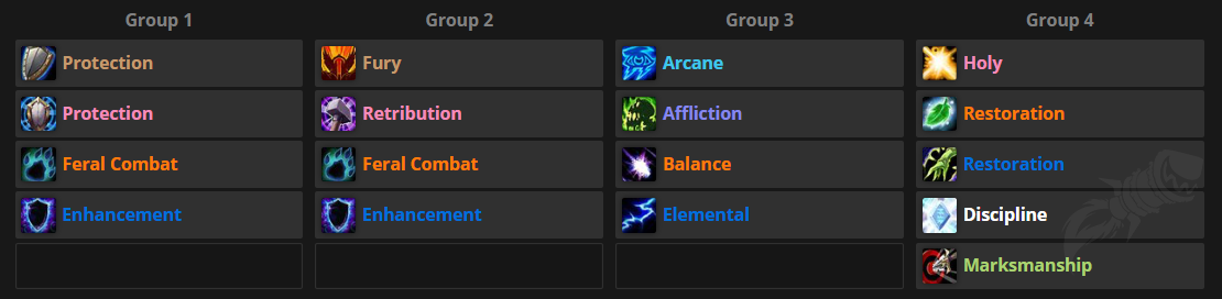 WoW Forever Party Buff Raid Composition
