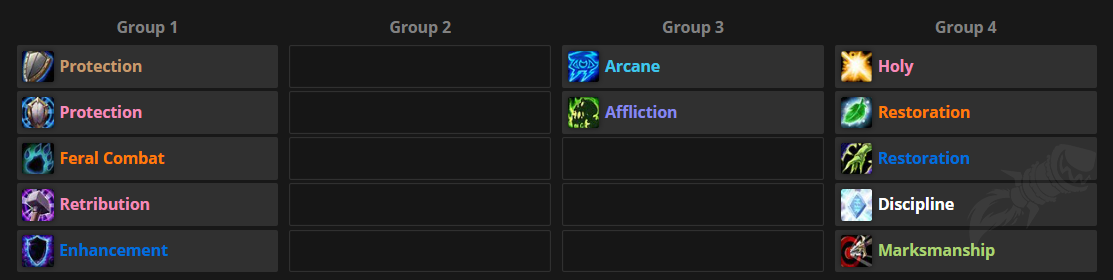WoW Forever Party Buff Raid Composition