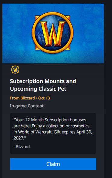 Battle Net Gifts