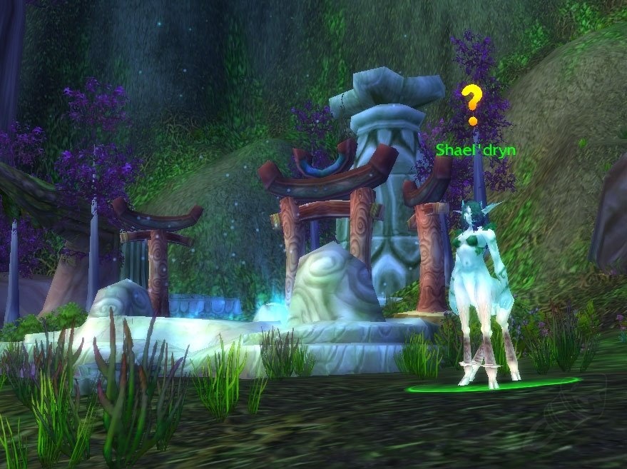 Find Shael'dryn at the moonwell to the northeast. 