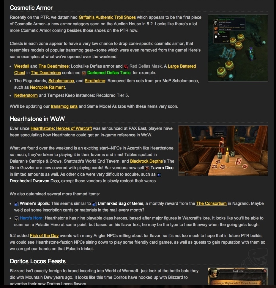 Wowhead - Over the years, many WoW-themed items have been