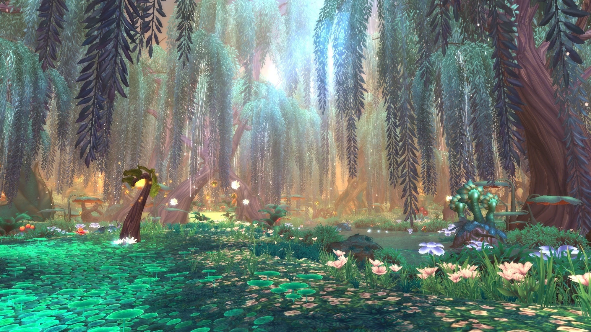 Animated forest show. Wow локации. World of Warcraft environment. Лес грибов Warcraft. Аниме пейзаж варкрафт.