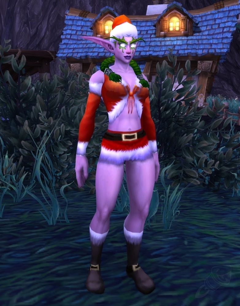 Night Elf Female Winter Reveler NPC World of Warcraft
