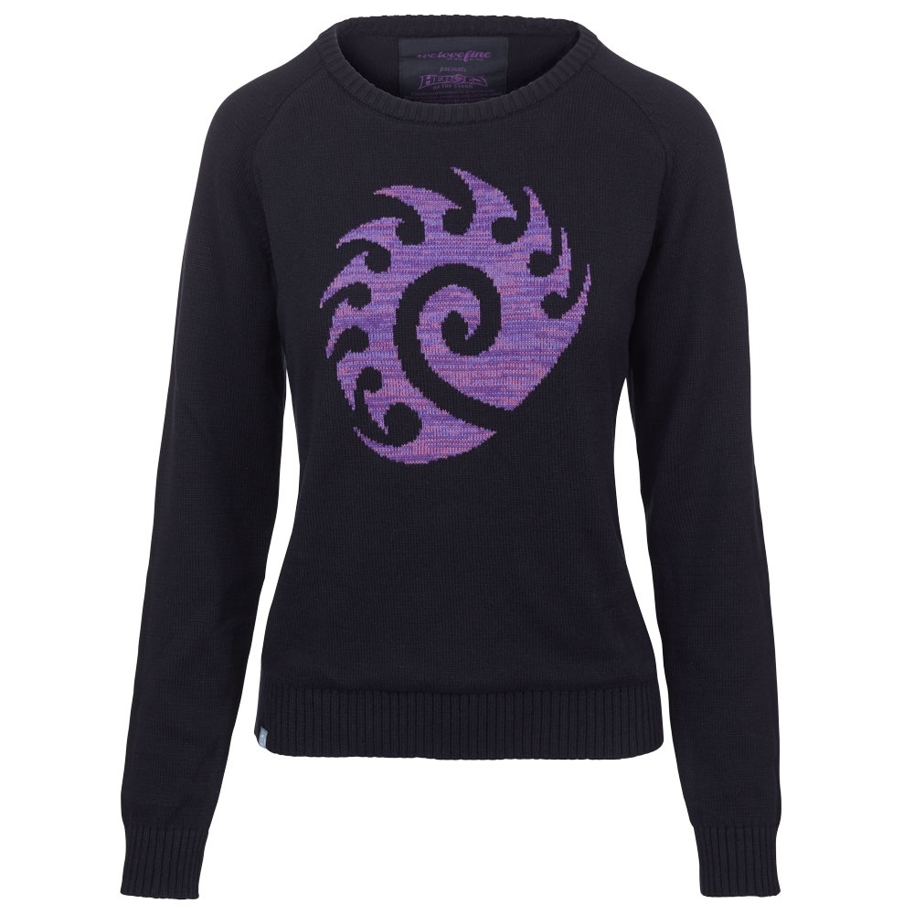 Blizzard x We Love Fine Starcraft 2 Black Blue Cotton Crewneck Sweater Size M 