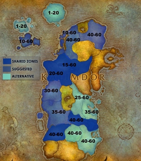 Wow Zones By Level Map Leveling From 1-60: Questing And Dungeons - Guides - Wowhead