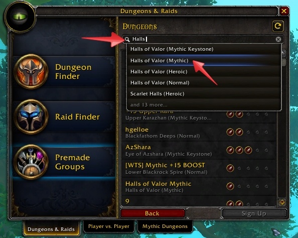Настройка аддона Premade Group Finder в World Of Warcraft