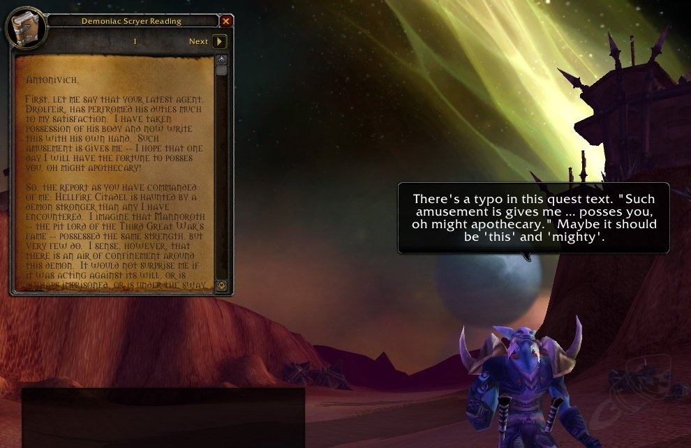 Demoniac Scryer Reading Item World of Warcraft
